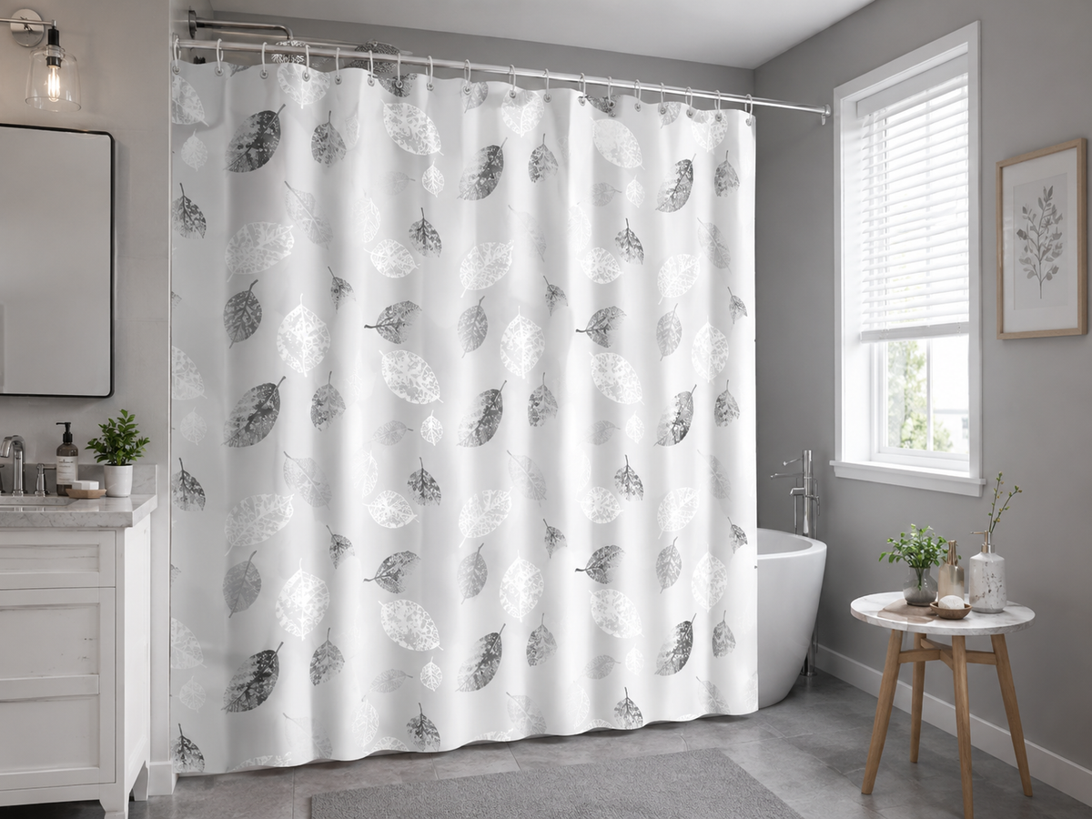 Rideau de douche imperméable motif végétal