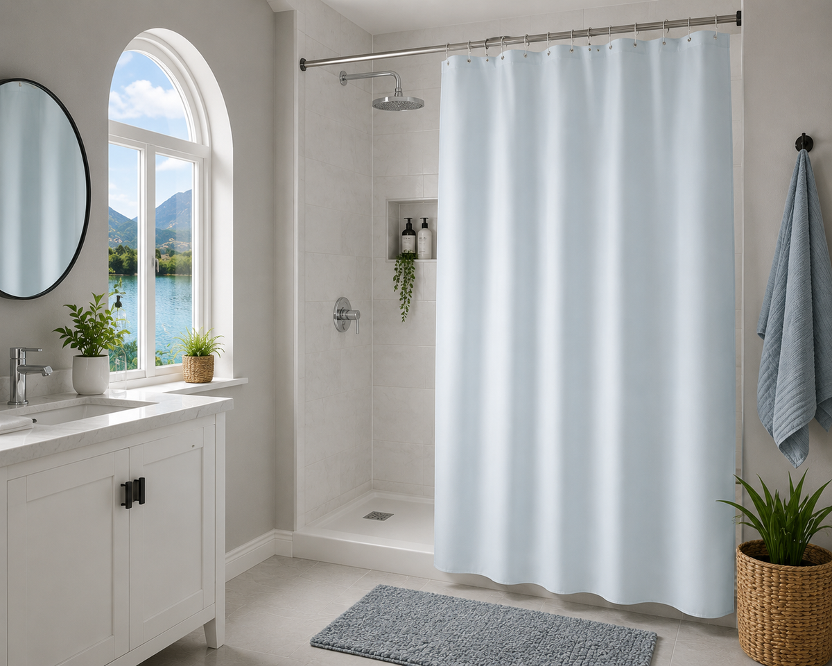 Rideau de douche blanc imperméable