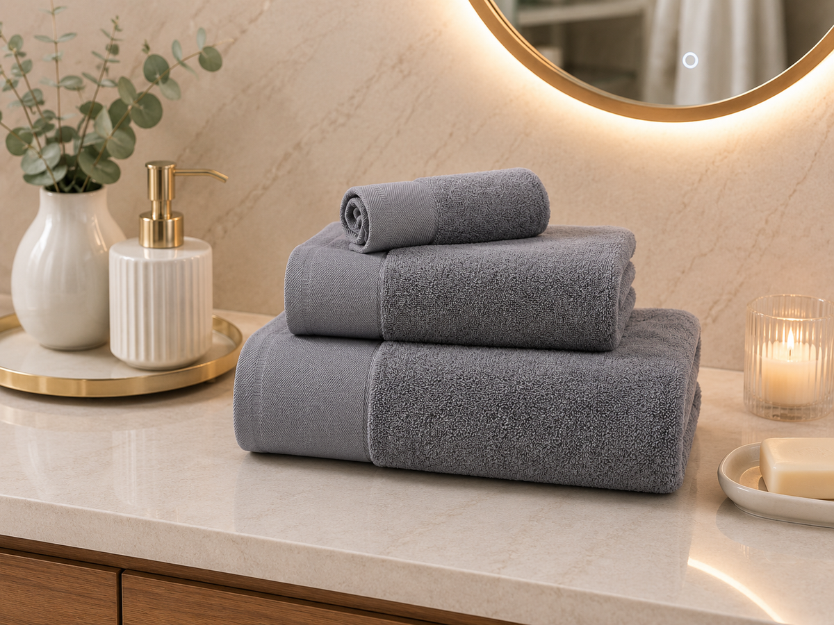 Ensemble de serviettes de bain en coton – 3 pièces
