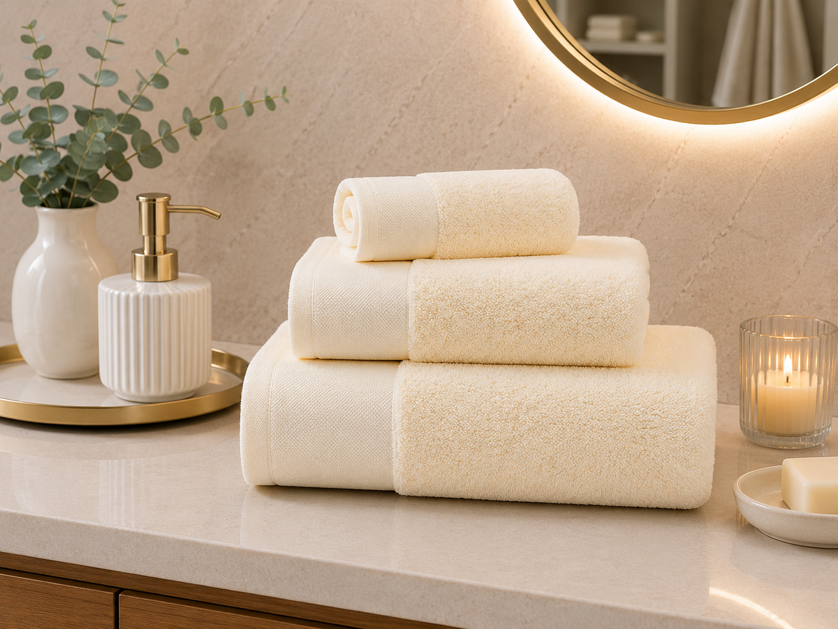Ensemble de serviettes de bain en coton – 3 pièces