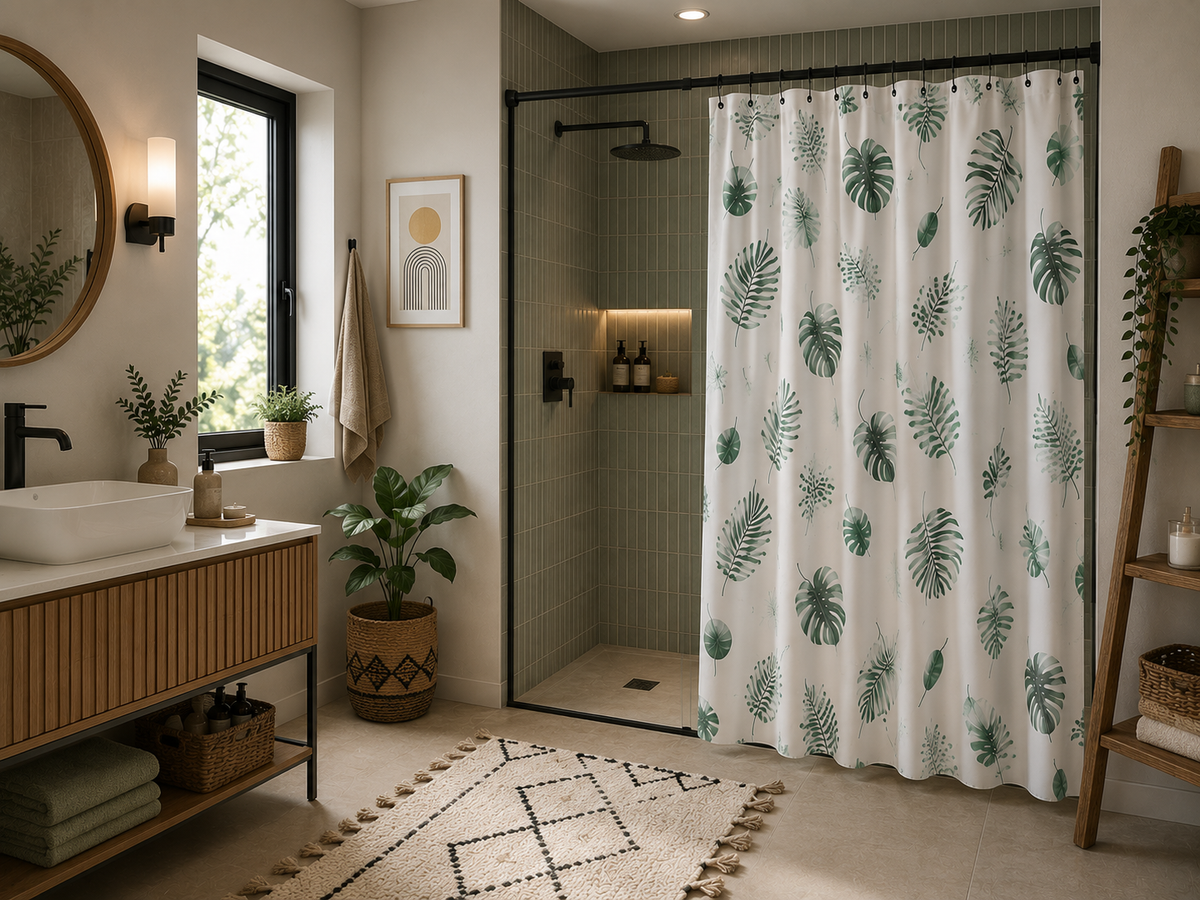 Rideau de douche moderne en PEVA