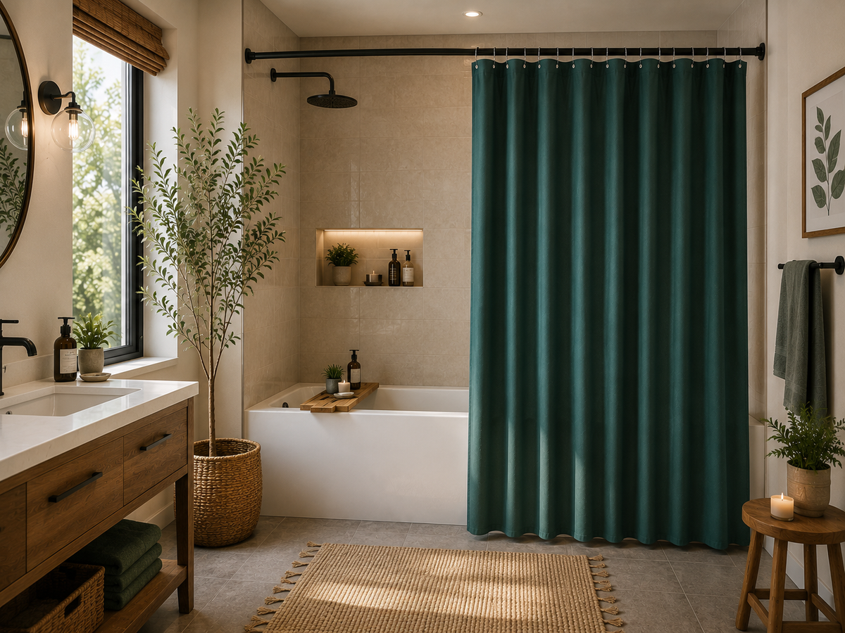 Rideau de douche imperméable en PEVA