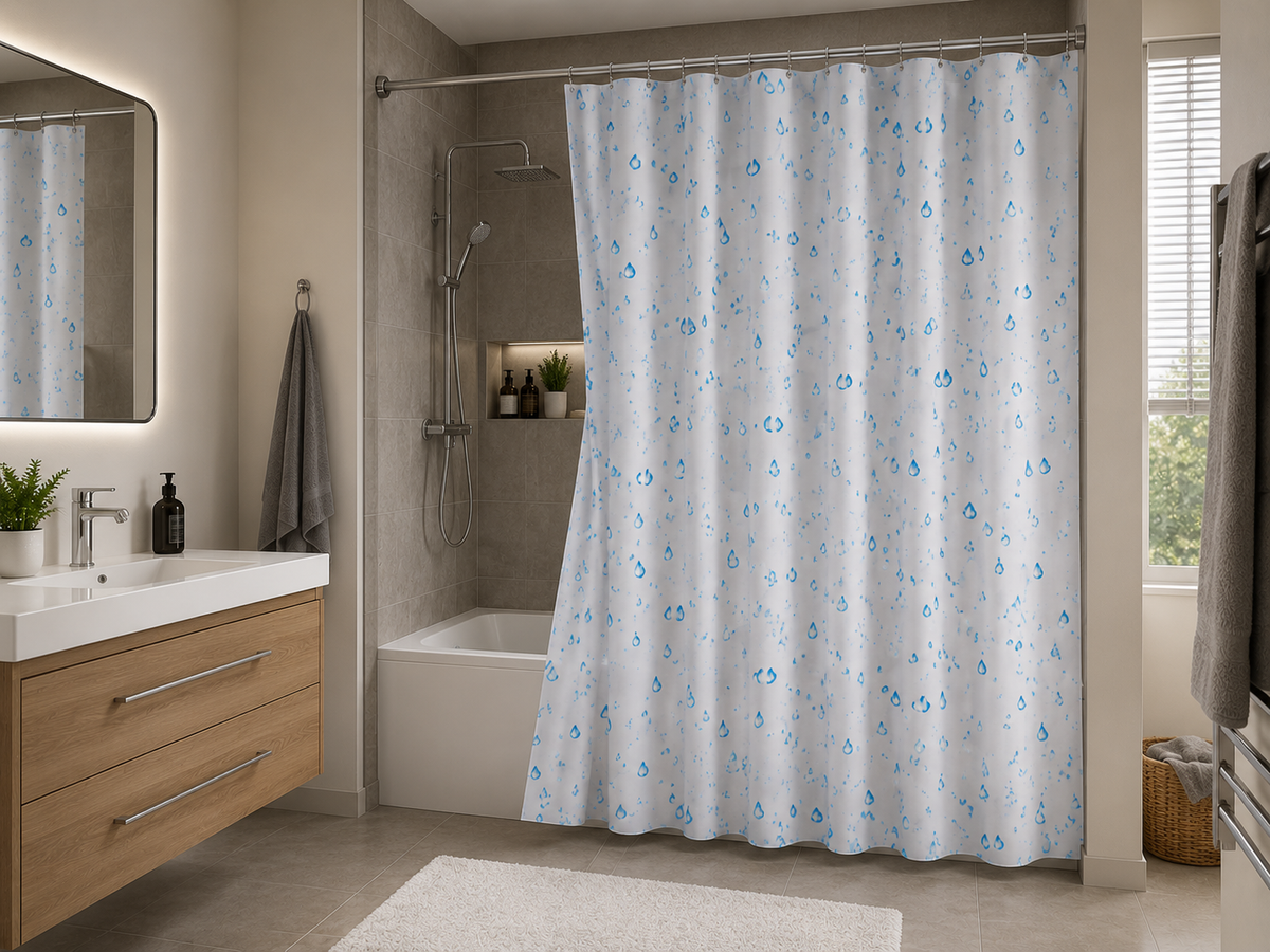 Rideau de douche imprimé imperméable en PEVA