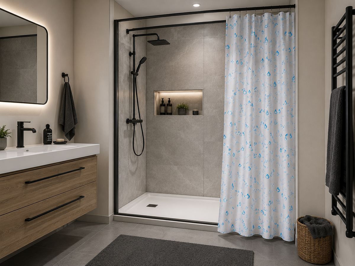 Rideau de douche imprimé imperméable en PEVA