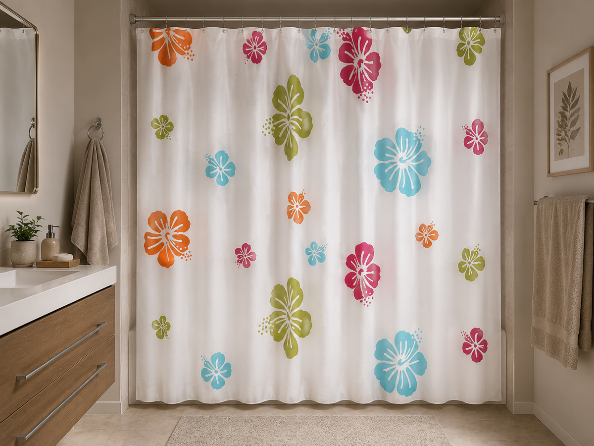 Rideau de douche imperméable à motifs en PEVA