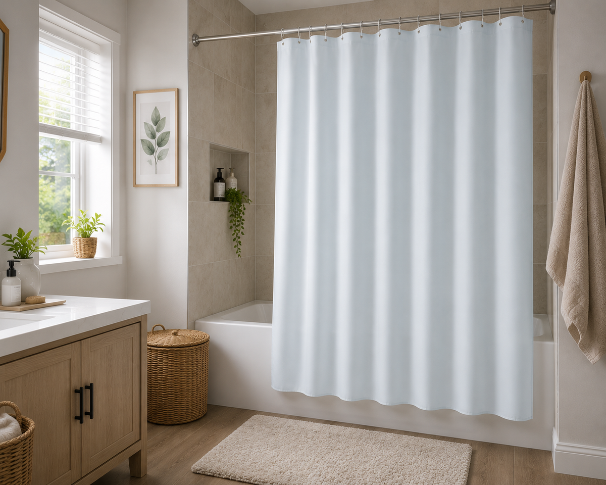 Rideau de douche blanc imperméable