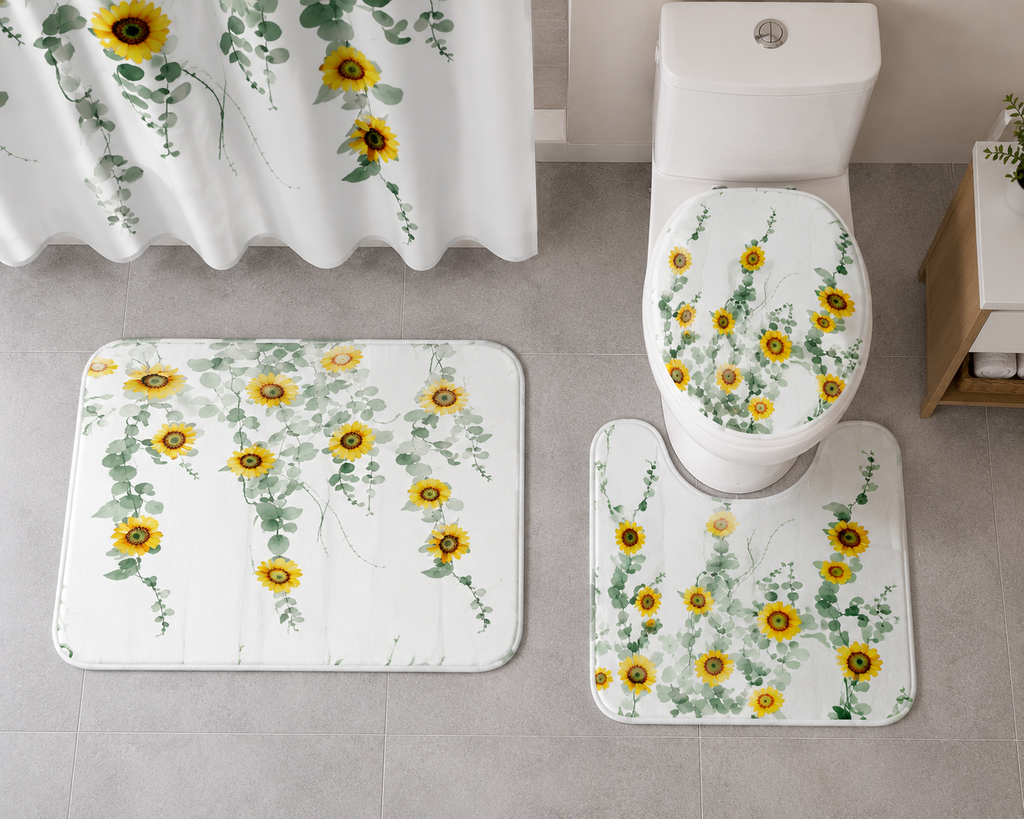 Ensemble de Salle de Bain Tournesols 4 Pièces