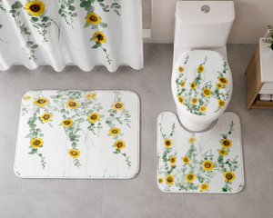 Ensemble de Salle de Bain Tournesols 4 Pièces